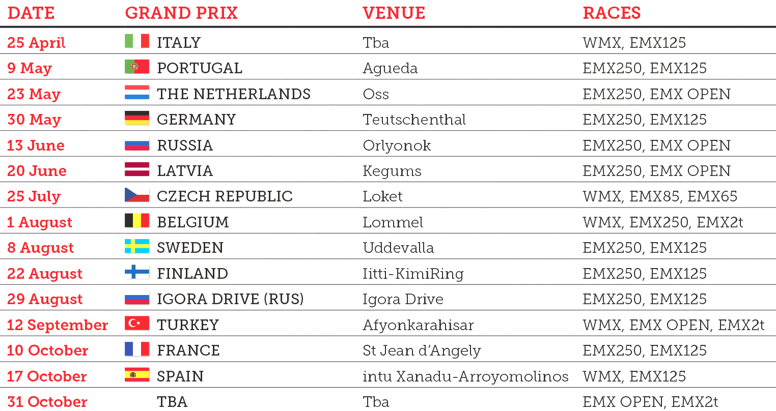 calendars Fim Europe